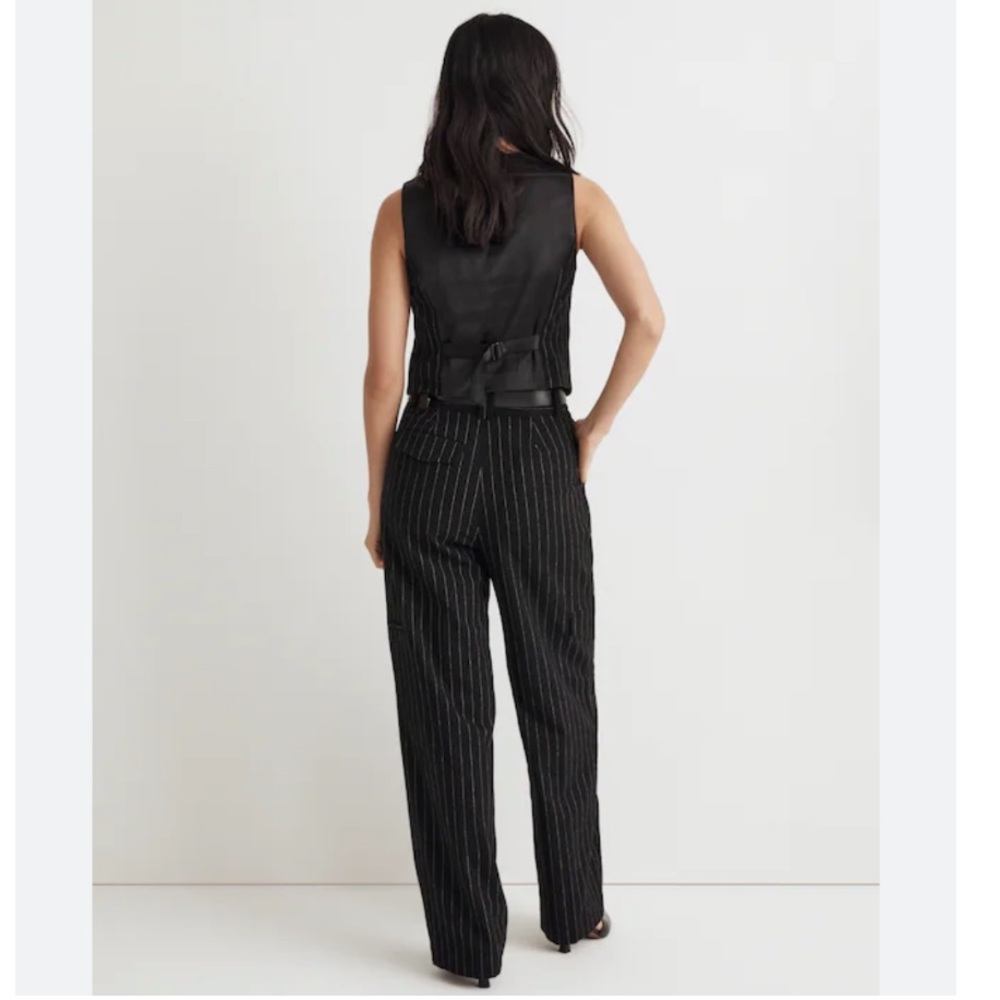 NEW Madewell Cargo Pants in Pinstripe Almost Black - Picture 3 of 9